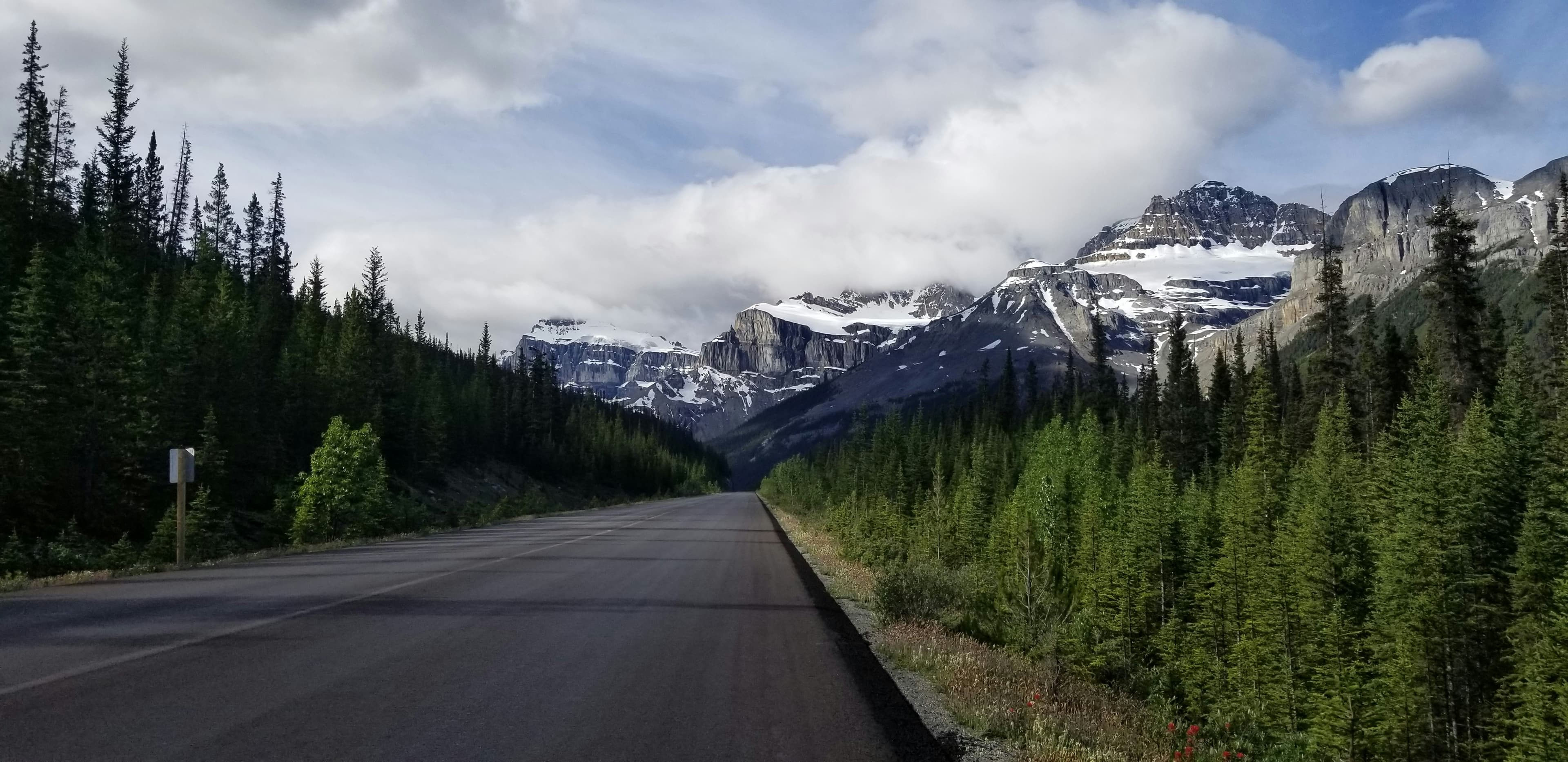 Highway toward the mountains west of Calgary