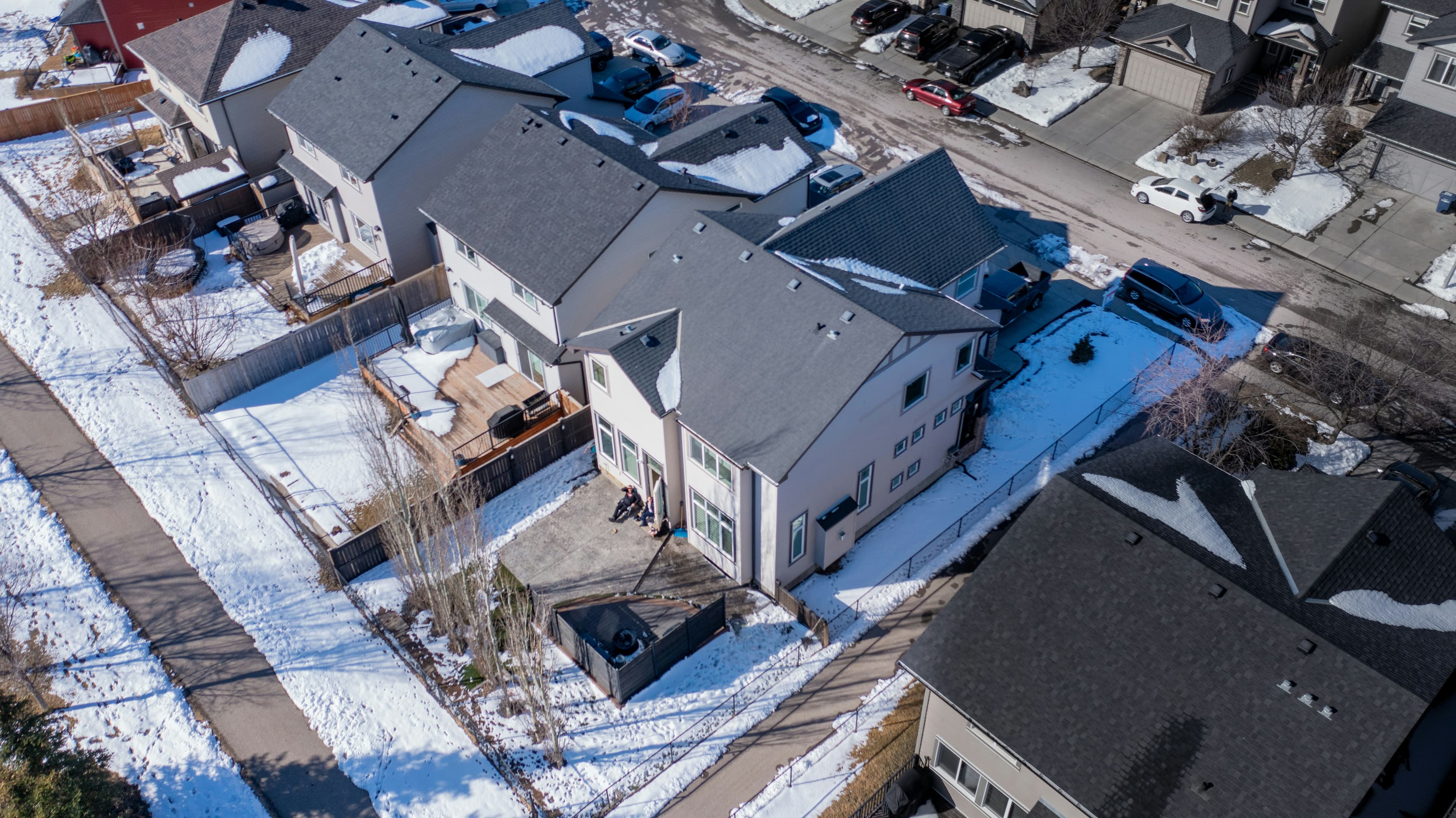 Residential streets in a southern Alberta town