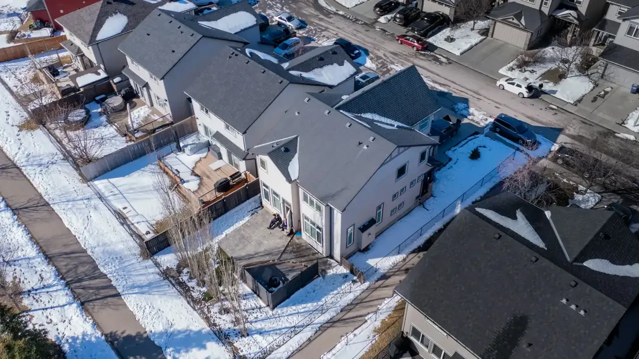 Residential streets in a southern Alberta town
